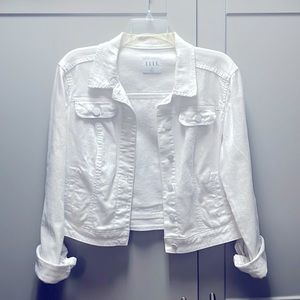 ELLE women’s medium white denim jacket